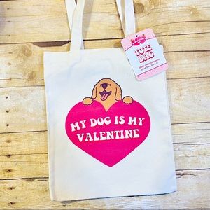 Canvas Tote Bag “My Dog is my Valentine”